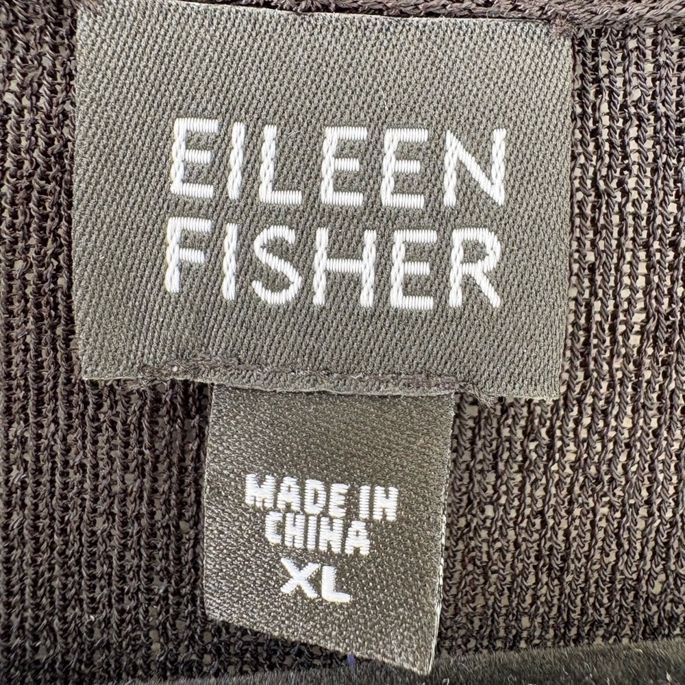 Eileen Fisher Cardigan Black Open Front Long Sleeve Lightweight XL NWT - Picture 3 of 6